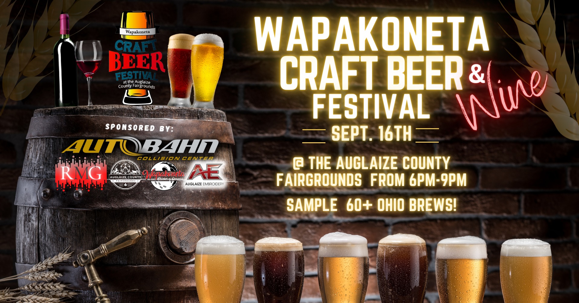 Wapakoneta Craft Beer and Wine Festival banner image